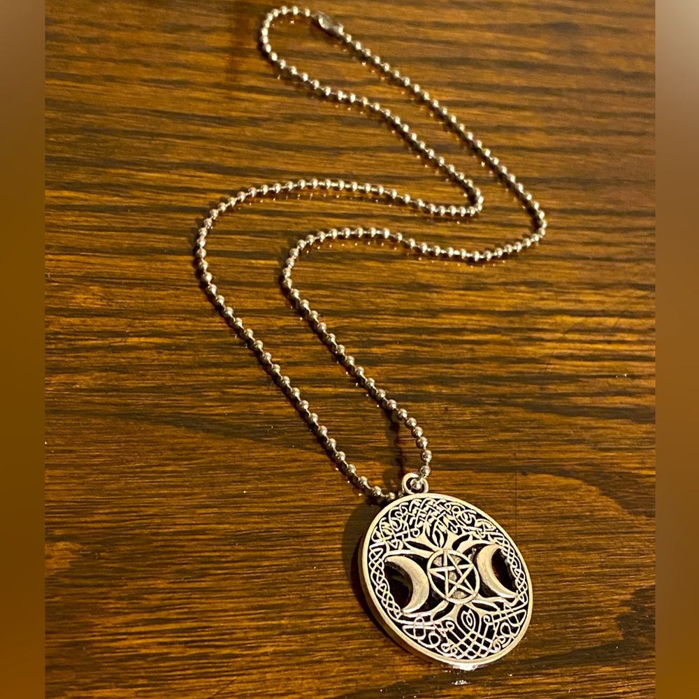 Triple Goddess Moon Necklace